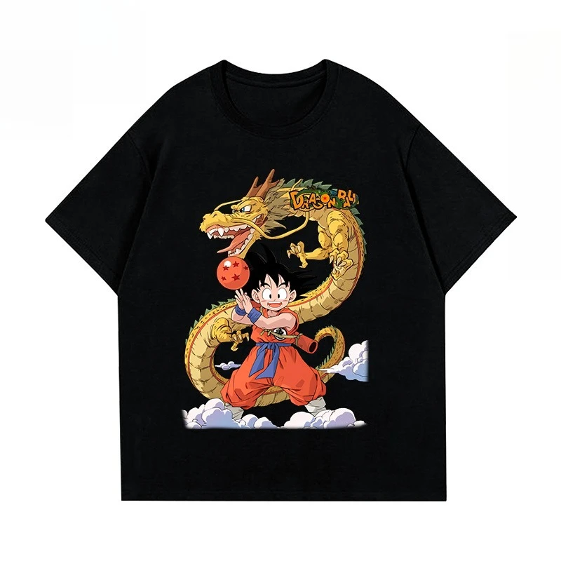

Dragon Ball 2025 Summer New Boys' Short-sleeved T-shirt, Children's Pure Cotton Breathable Round-neck Top