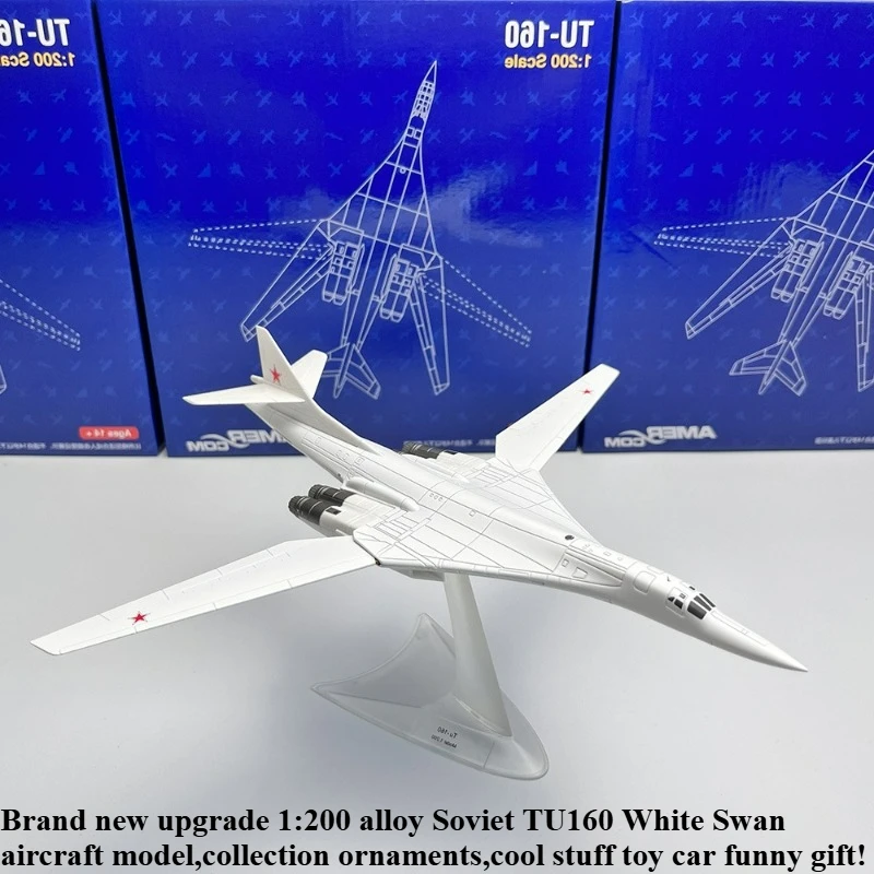 

Cool Stuff Toy Car Funny Gift-1:200 Alloy Soviet TU160 White Swan Aircraft Car Model,Collection Ornament,Kawaii Toys for Kids