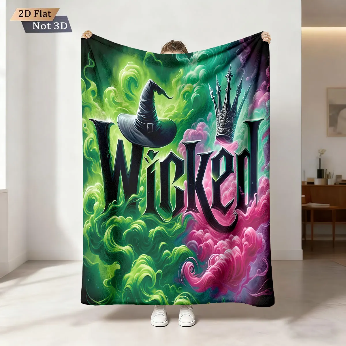 1 Stück Flanelldecke mit magischem Hexen-Aufdruck 230, lässige und bequeme Nickerchendecke, mehrere Größen maschinenwaschbar
