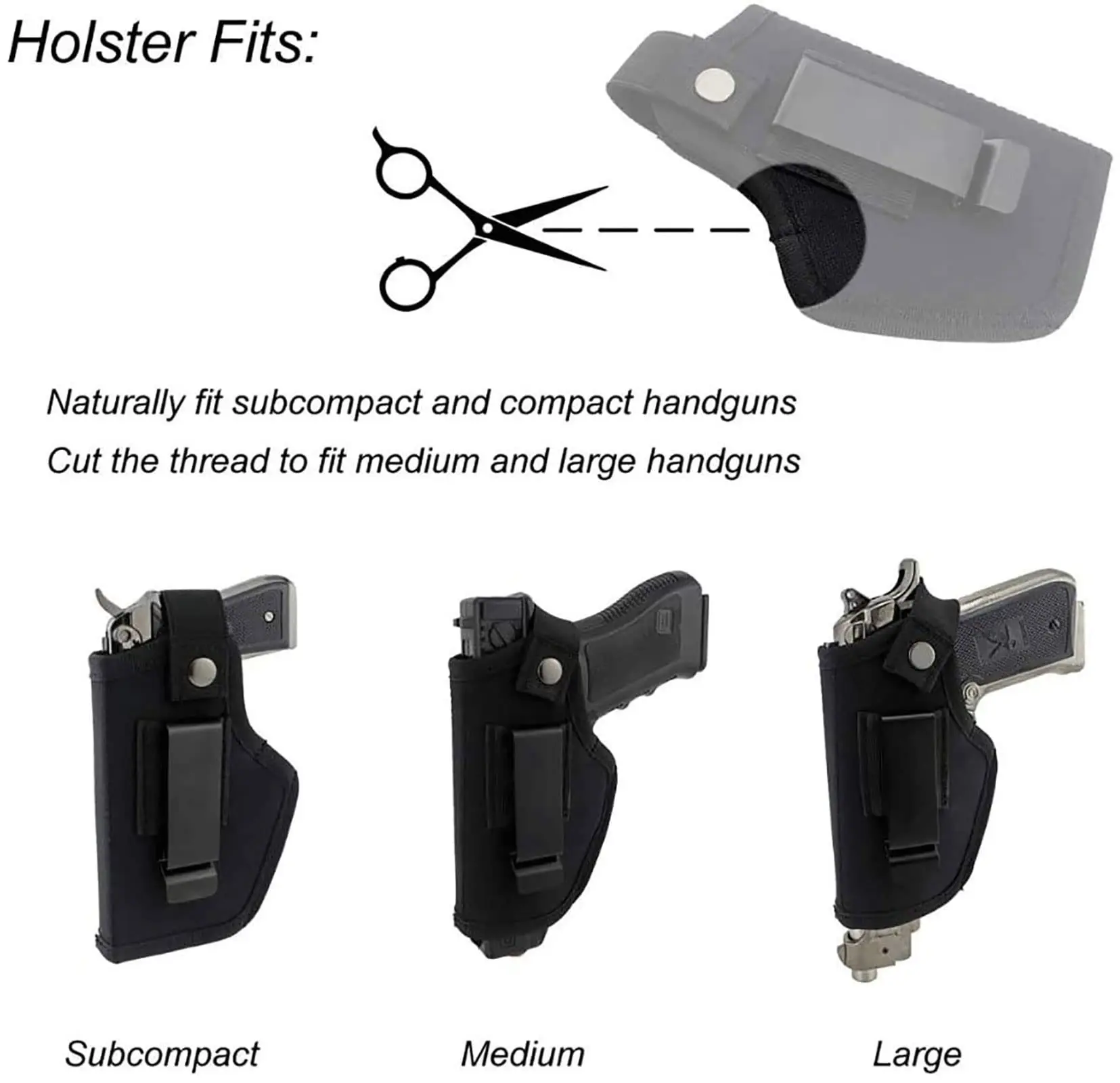 Concealed Carry Holster Metal Clip IWB OWB Holster Airsoft Pistol Handguns Holster on the Wais for Right Left Hand Draw