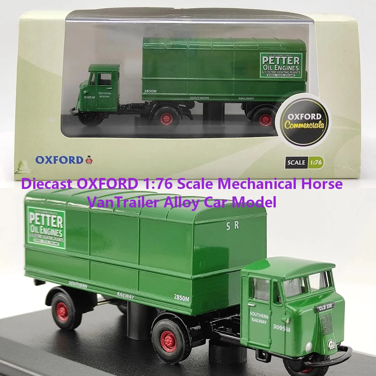 Diecast OXFORD 1:76 Scale Mechanical Horse VanTrailer Alloy Car Model