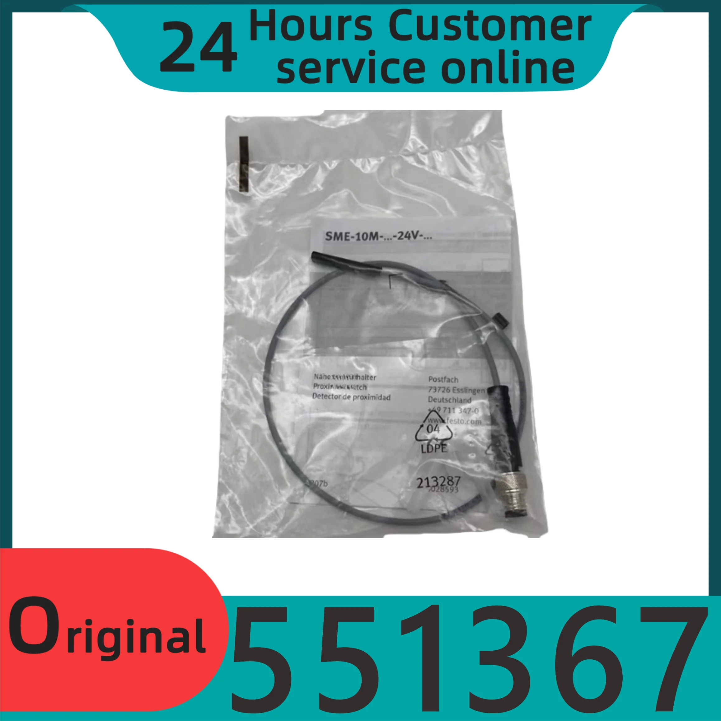 

Совершенно новый оригинальный магнитный бесконтактный переключатель SME-10M-DS-24V-E-0,3-L-M8D 551367