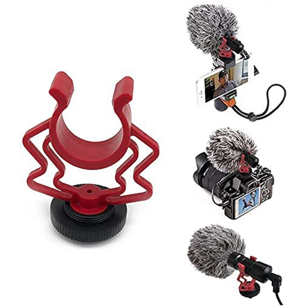 Microphone universel Wavy Shock Mount Adaptateur en plastique Microphone prompt ket Mount Remplacement pour Boya By-mm1 2 pièces