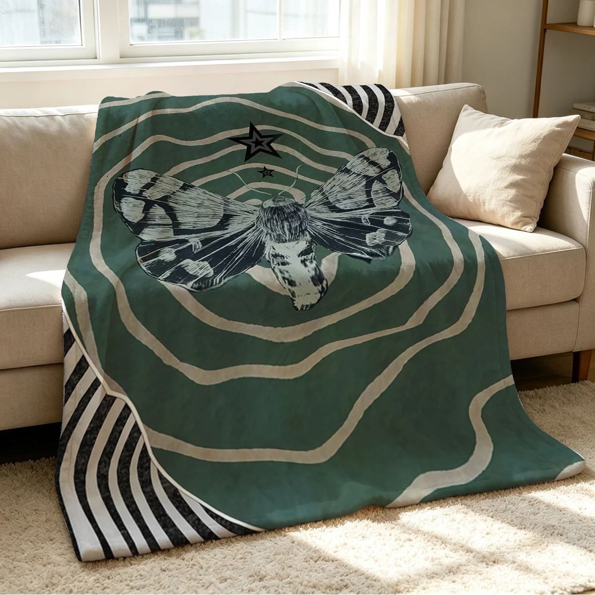 Moth Dream Blanket Soft Cozy Throw for Sofa Bed Festive Holiday Decor Gift for Kids and Adults,Lightweight and Warm