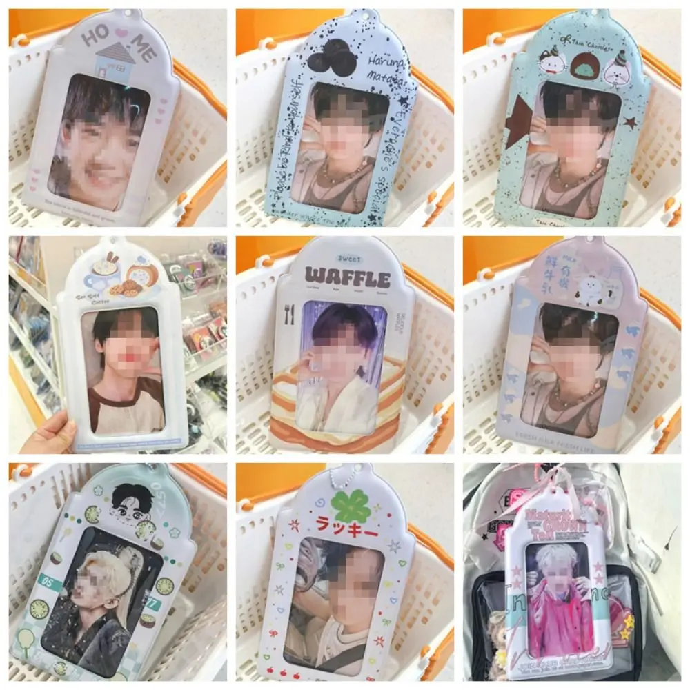 Stylish A5 โปสการ์ดผู้ถือบัตรยักษ์ริบบิ้นการ์ดรูปลักษณ์สูงระดับ PVC Kpop Idol Photo Protection Cover