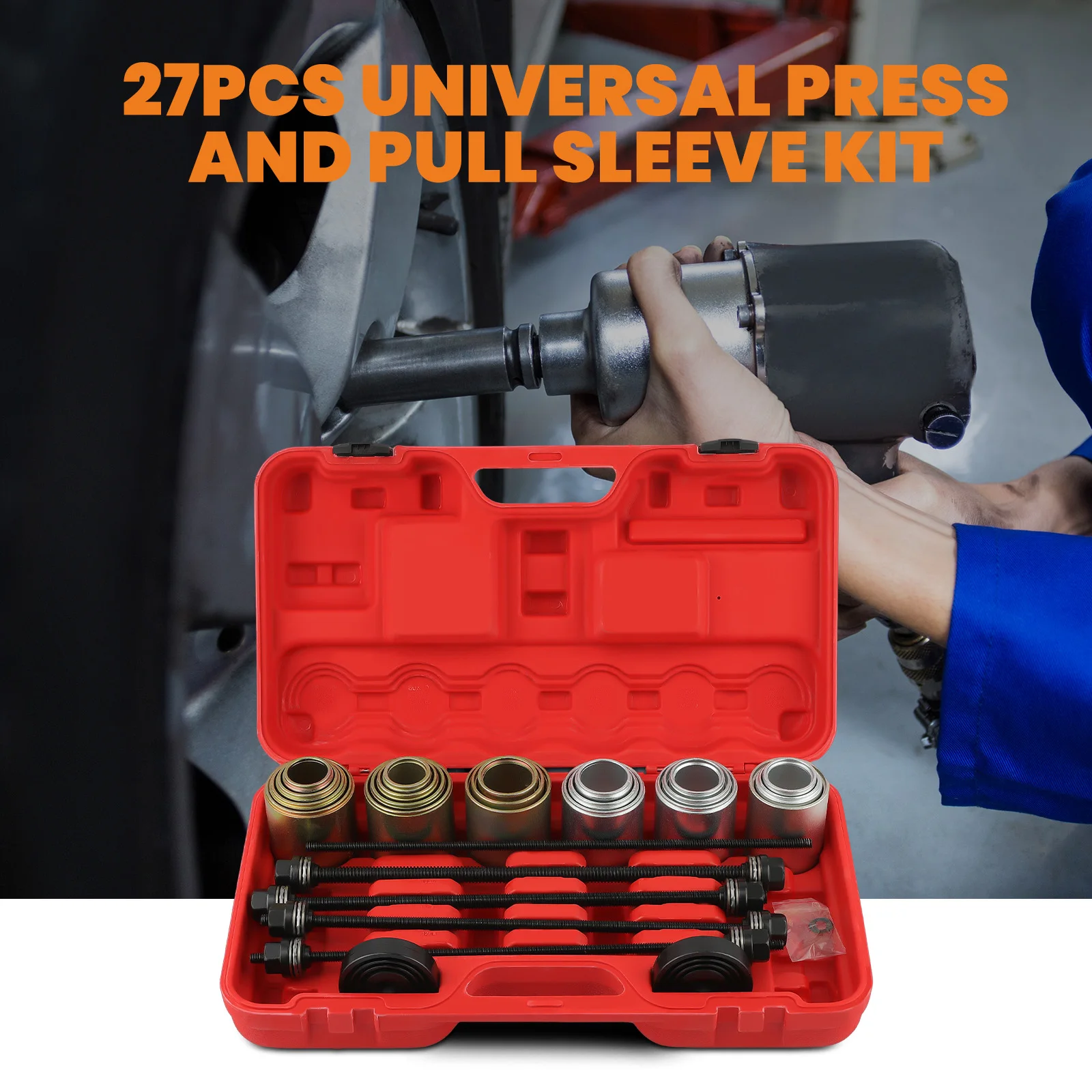 Universal Press and Pull Sleeve Kit Car Removal Installation Bushes Bearings Tool  M10. M12. M14. M16. Bushing Disassembly Tool