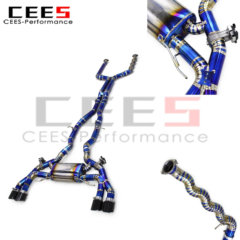 

cees for BMW X3M X4M F97 F98 Competition 3.0T 2019-2023 Blue Catback Exhaust Pipe Muffler System with Carbon Fiber Tips