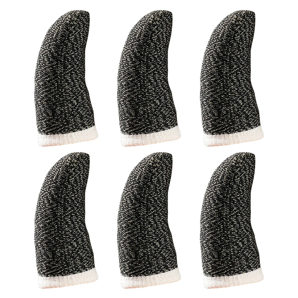 

6pcs Anti-Sweat Finger Covers Breathable Gaming Thumb Sleeves Silver Fiber Touchscreen Finger Cots for Controller Comfort