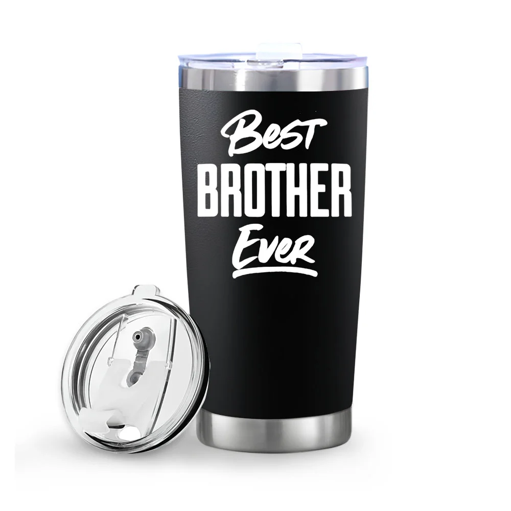 1pc Best Brother Ever Tumbler - Stainless Steel Vacuum Insulated Travel Mug - Happy Birthday Cup For Brother