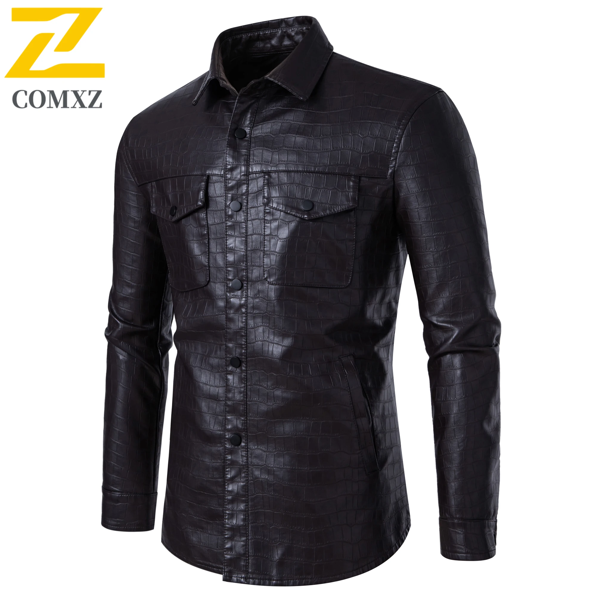 

Brand Retro Faux Leather Jacket Men's High Fashion Single Breasted Windproof PU Leather Coat Autumn 2025 New Motorcycle Jacket