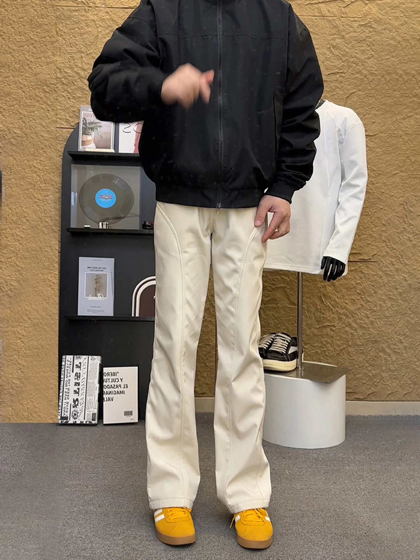 

American Sle Straight Leg Fce Lined Waterproof Outdoor Casual Pants Men's Bootcut Skiing Hiking Trousers Slimming Effect