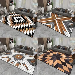 Wooden Strips Art Pattern Bedroom Floor Mat Decoration Home Living Room Floor Mat