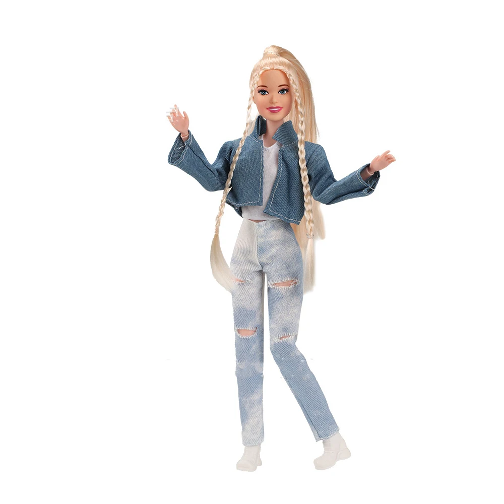 1/6 드레스업 인형 장난감 패셔너블하고 트렌디한 크로스드레싱 소녀 30cm 관절 가동 인형 풀세트 의상 포함 생일 선물