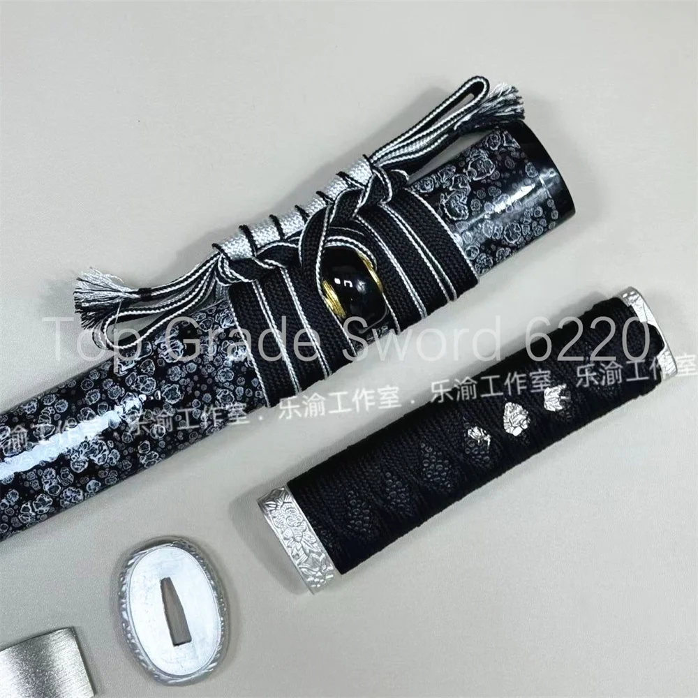 A Set Very Excellent Tsuka Handle Tsuba Handguard Habaki Seppa Hardwood Sheath For Real Samurai Katana Tanto Sword Parts