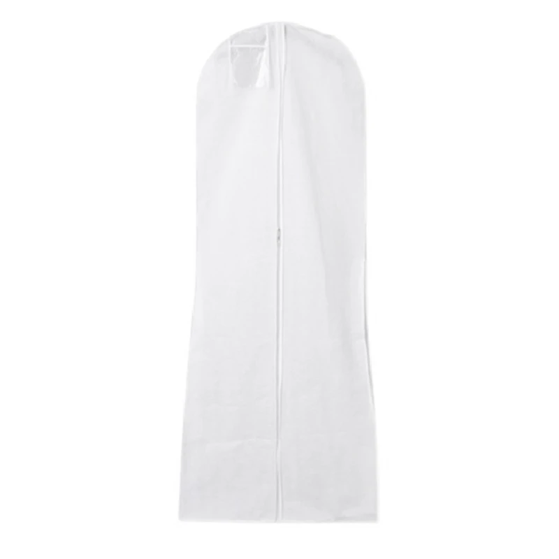 Long Wedding Dress Bag Cover Evening Dress Dust Cover Bridal Garment Storage Bag Nonwoven Wedding Dress Dust Cover White Durable