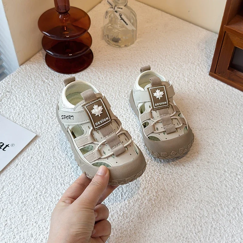

Kids Beach Shoes Toes Capped Casual for Boys Girls Sandals Hollowed-out Soft Toddlers Fashion Shoes Non-slip 2025 Summer New