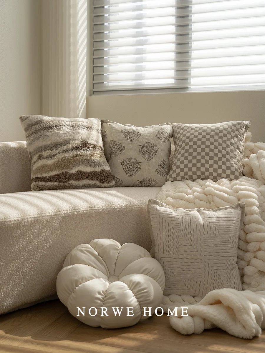 

Комплект подушек в кремовом стиле: элитная наволочка, декоративная подушка для дивана, спинки кровати, с наполнителем из ПП-хлопка