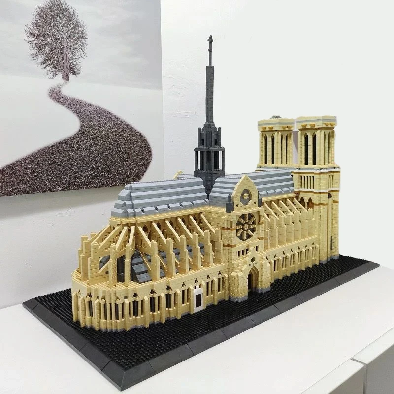 Woma Brand Toys 7380 PCS Mini Blocks World Architecture Notre Dame De Paris Model Diamond Bricks Building Toy for Children Gift