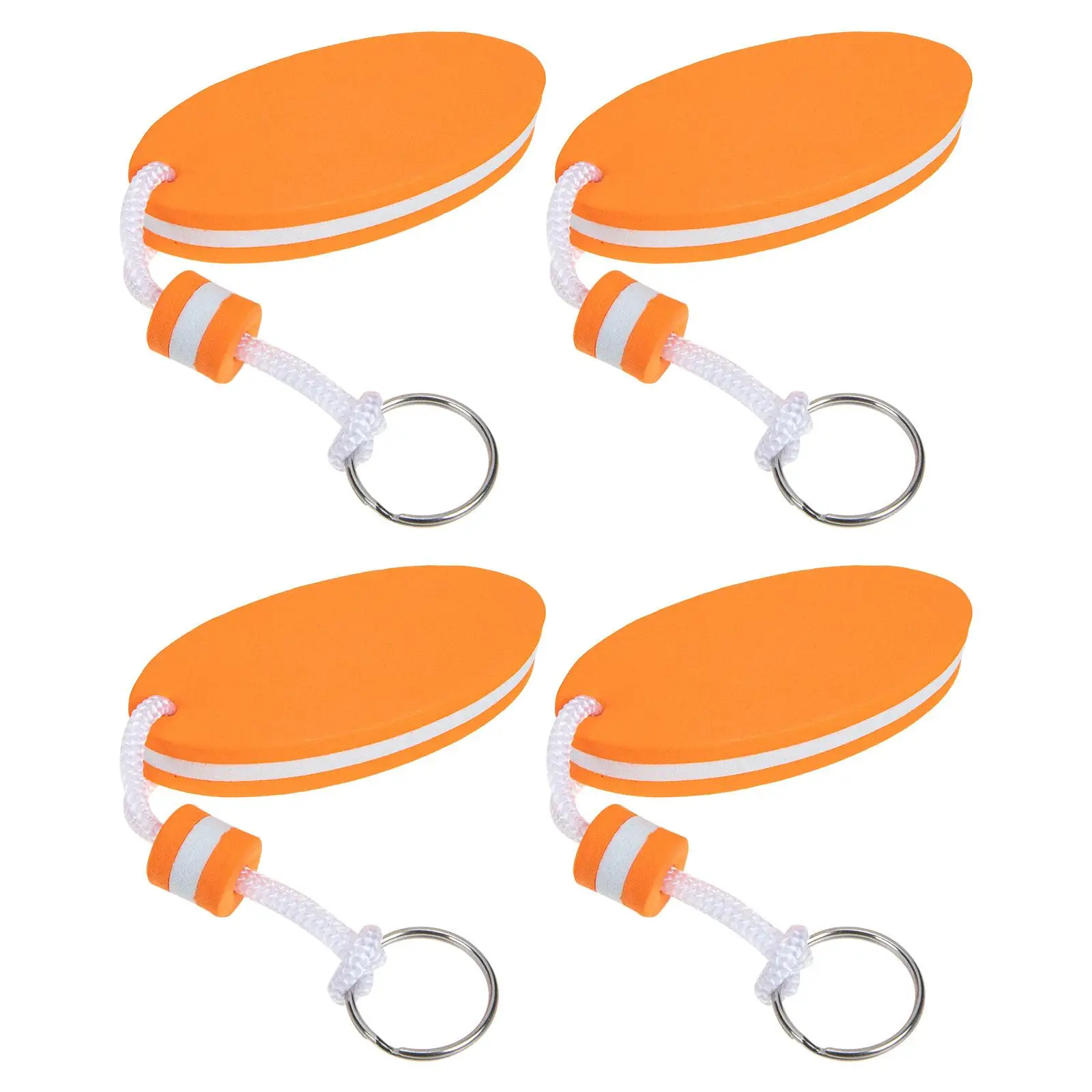 

4pcs Oval Shape EVA Floating Keychain Bright Color Surfboard Pendant Waterproof Keys Accessory for Boats Outdoor Sports Storage