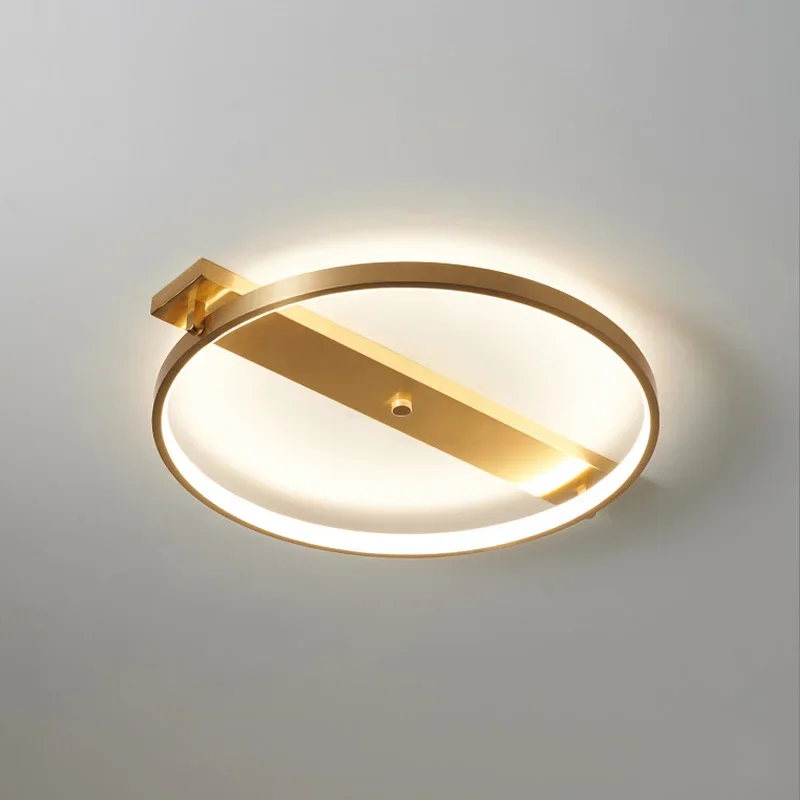 

modern Copper Golden ceiling lamp For bedroom aisle LED Nordic romantic round indoor lighting Fixtures