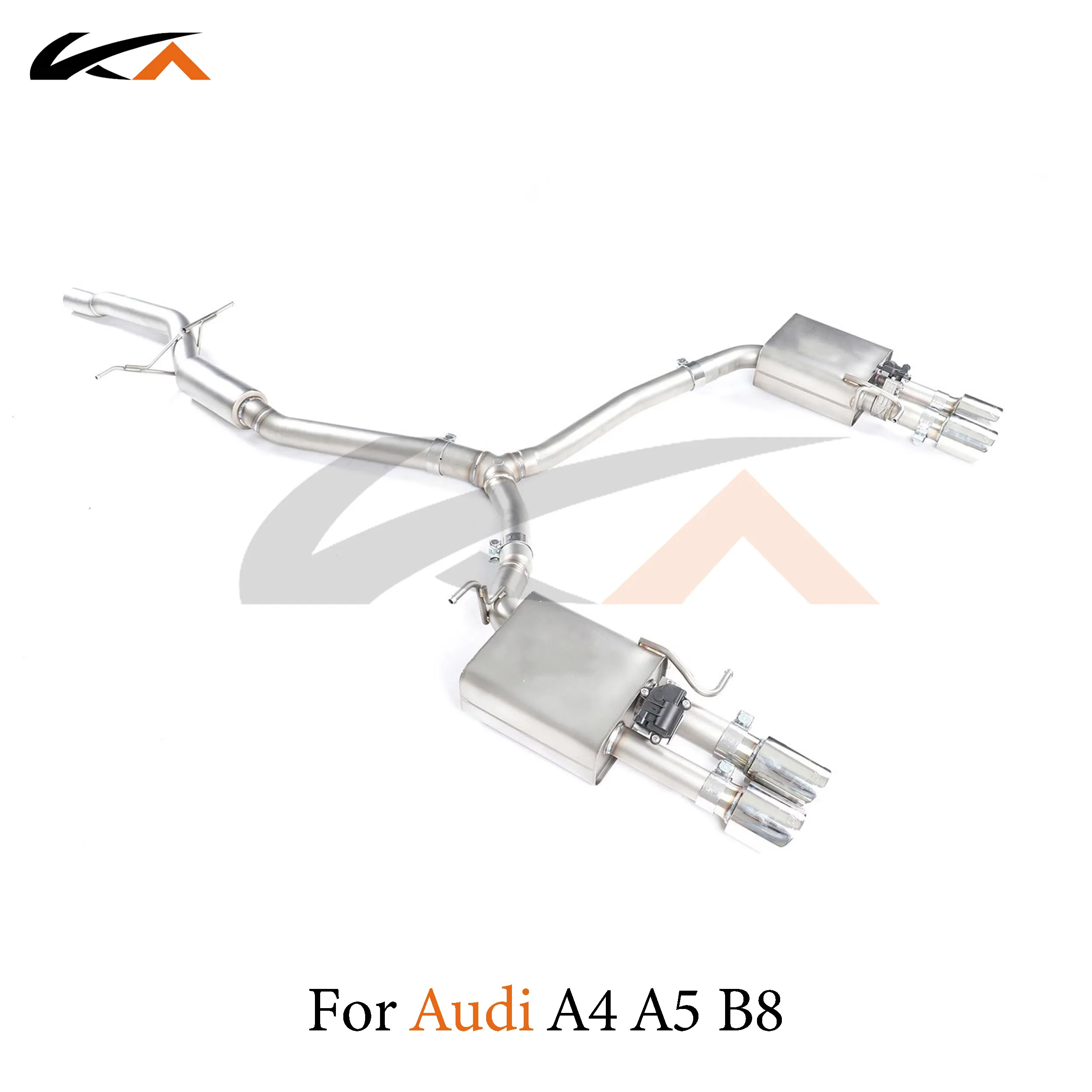 KA Tuning exhaust system parts stainless catback for Audi A4 A5 B8 B8.5 rear section performance muffler valve