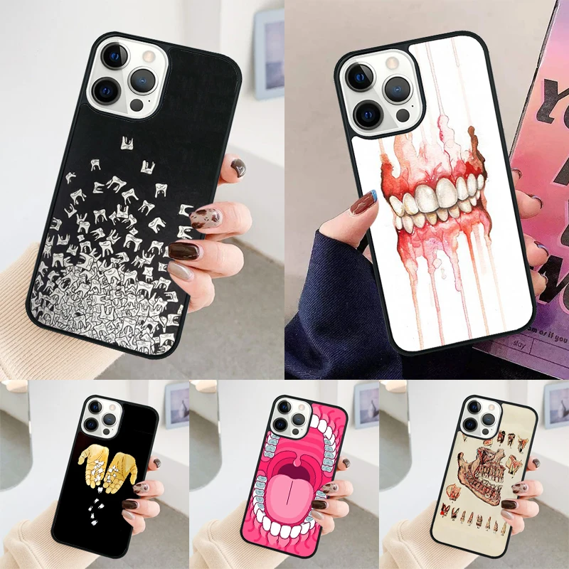 Cute Dentist Tooth Dental Hygienist phone case Cover For iPhone 14 15 16 Pro Max SE 2020 For apple 11 12 13 Pro Max 8 Plus