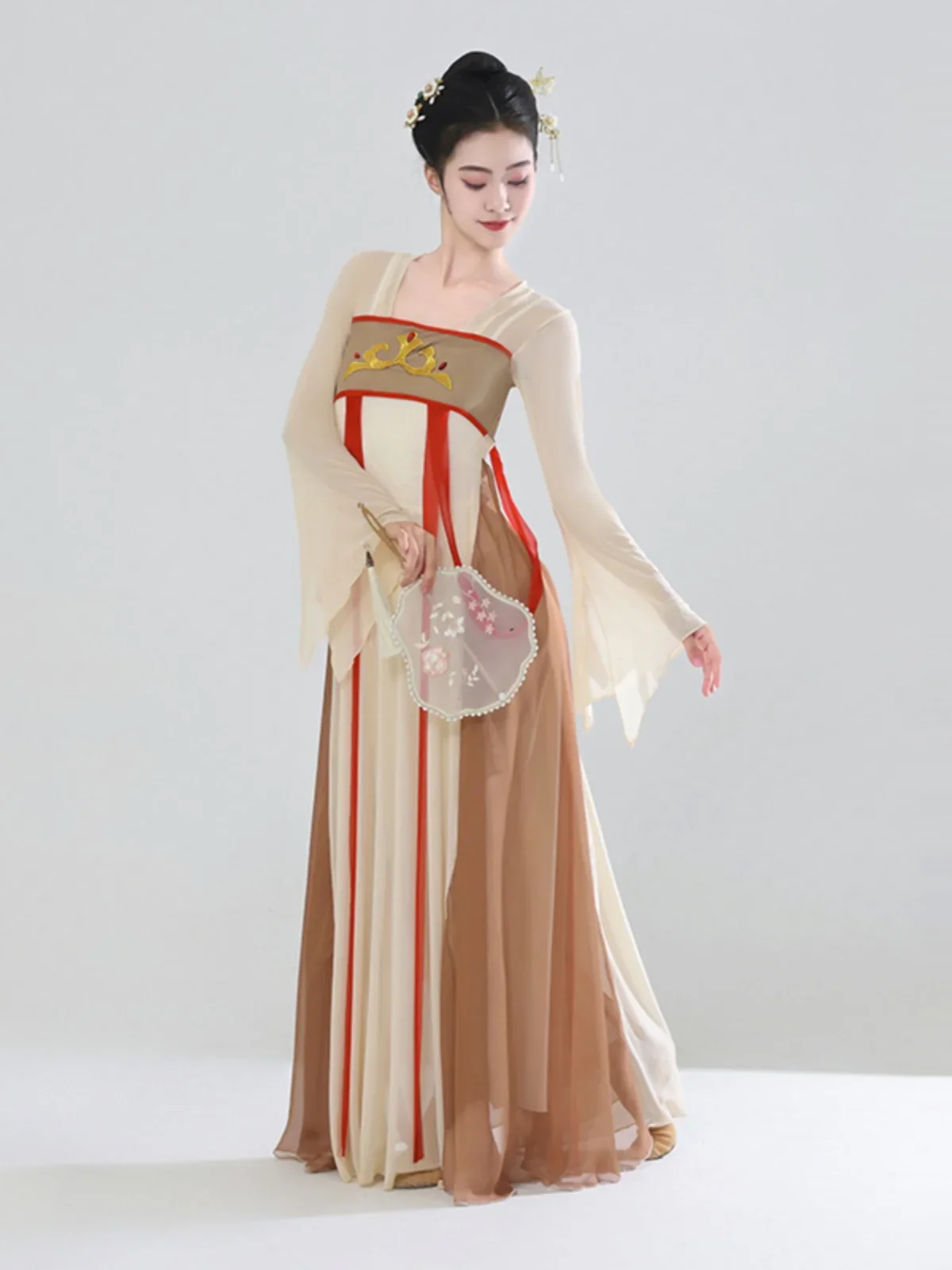 

Classical Dance Costumes Female Elegant Practice Folk Dress Ancient Chinese Yangko Dance Wear Stage Performance Hanfu Clothing