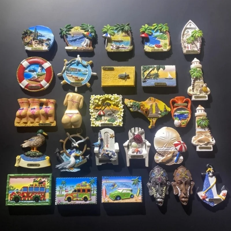 Indonesia Bali 3D Fridge Magnets Tourism Souvenir Resin Refrigerator Magnets Sticker Collection Handicraft Gift Home Decoration