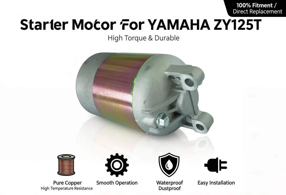 High Quality Starter Motor for Yamaha ZY125T Lingying 125 Scooter - High Torque, Durable Copper Wire Replacement Part