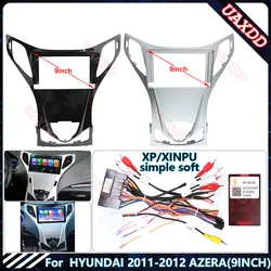 For HYUNDAI 2011-2012 AZERA  9 INCH UV Car Radio Android Stereo audio screen multimedia video player navigation  Harness frame
