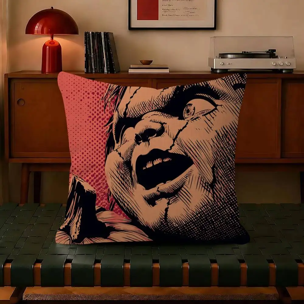 Movie c-Chucky Horror Decorative Room Aesthetics Pillow Case Home Decor Bedroom Sofa Bed Pillow Cover 45x45 view 6