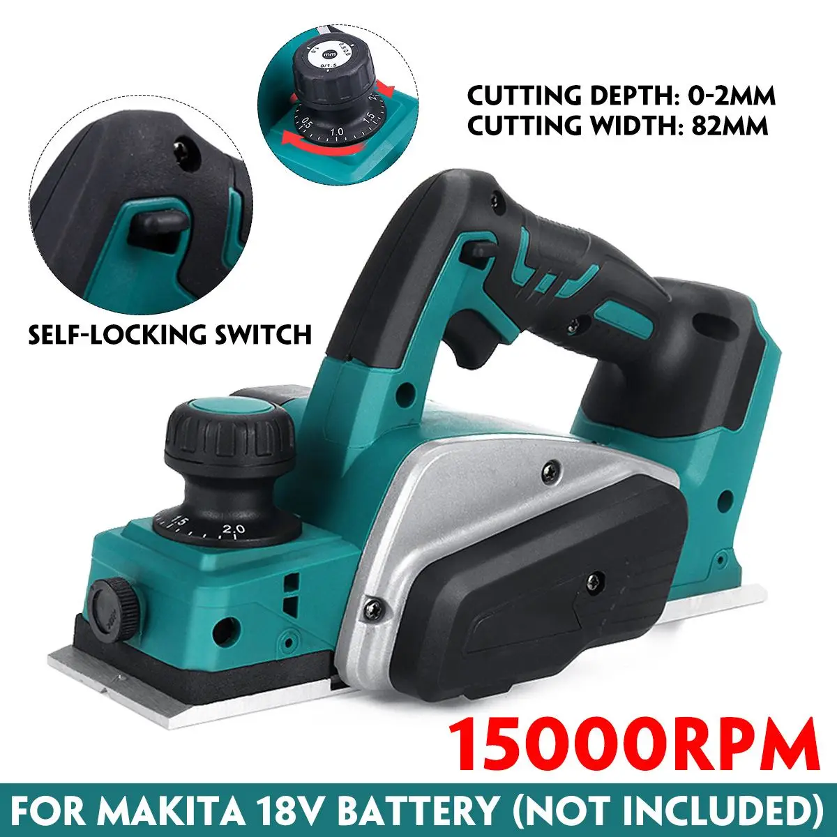 Drillpro 15000RPM Cordless Electric Hand Planer Home DIY Cutting Tool  Planer Stand Woodworking Power Tool for Makita Battery