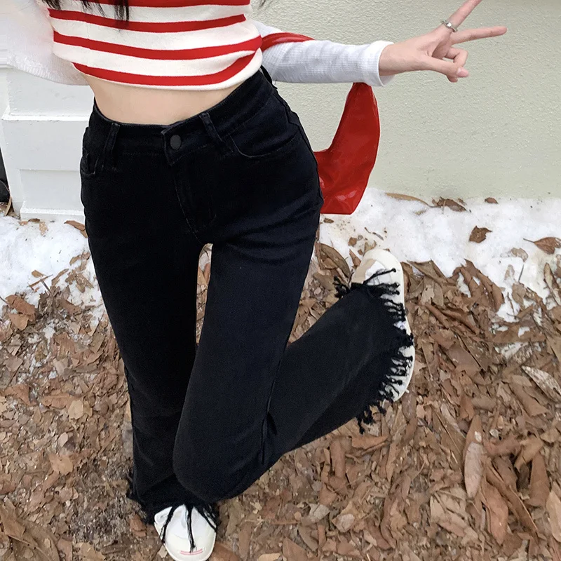 Meisjesjeans Herfstkleding Korea Dames Borduren Bloemenpatroon Artistiek Ontwerp Patchwork Mode Vintage Denim Alle Match