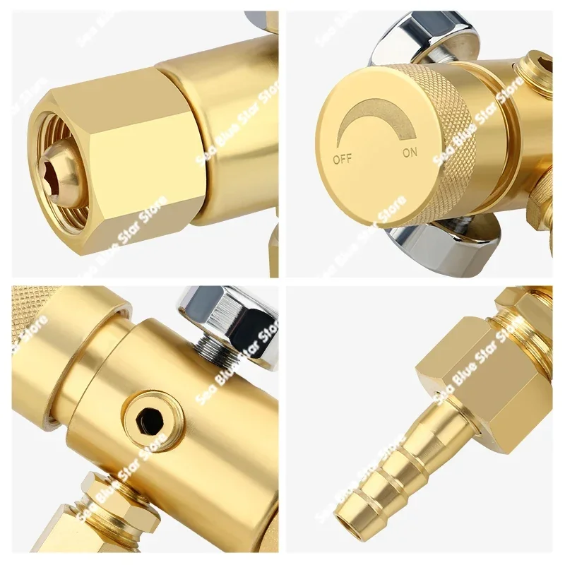 Anti-drop oxygen meter pressure reducer All copper pressure reducing valve pressure gauge, connector energy-saving double meter