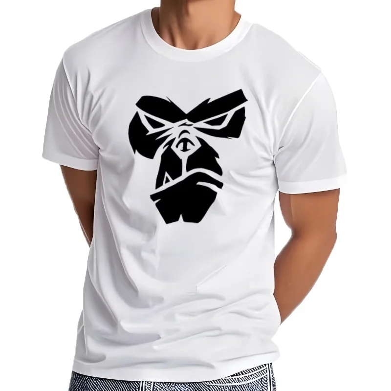 Camiseta con estampado de cara de gorila, camisetas de verano para hombres y mujeres, 100% de algodón con cuello redon