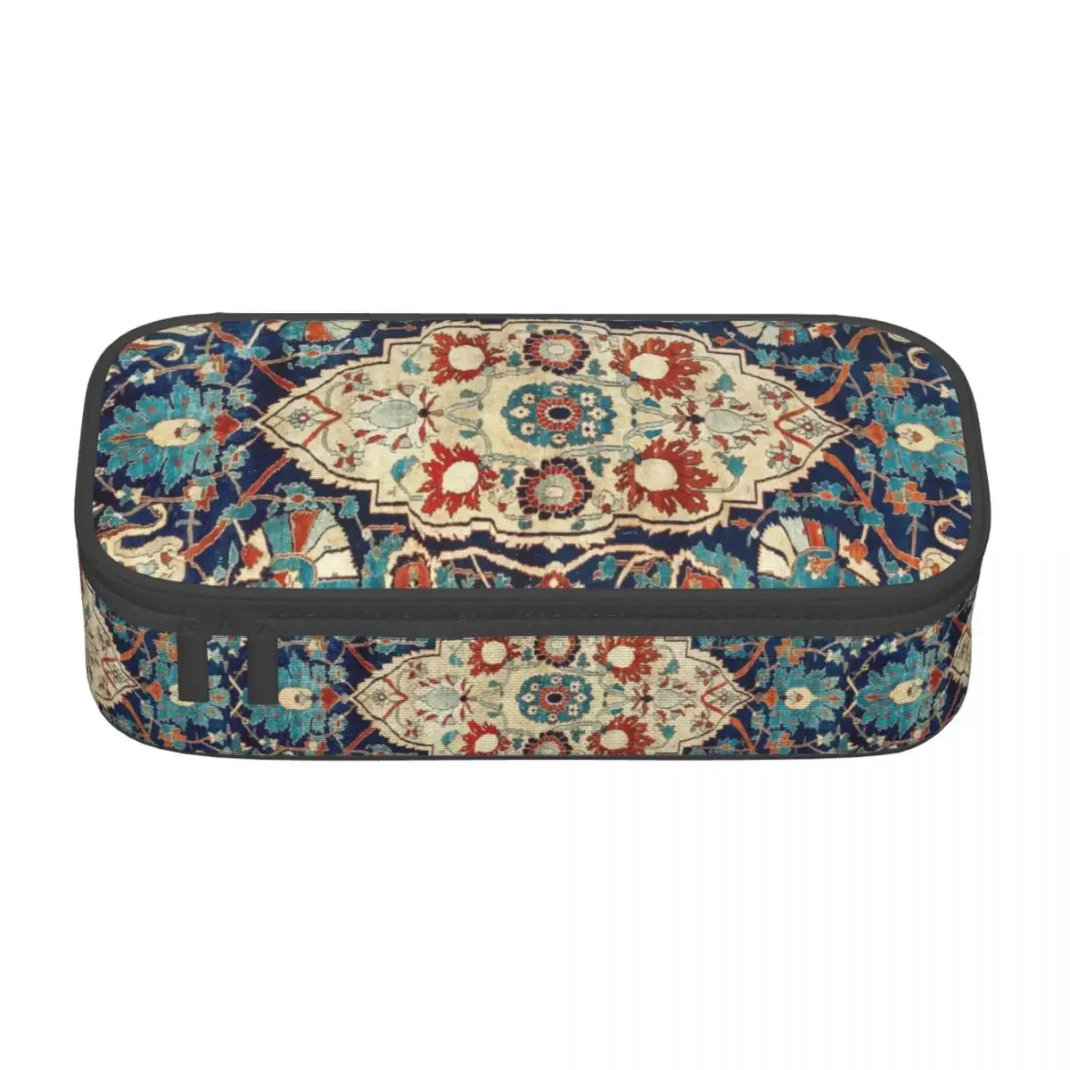 Custom Vintage Bohemian Persian Silk Rug Kawaii Pencil Cases Boho Ethnic Kilim Pencil Bag School Accessories