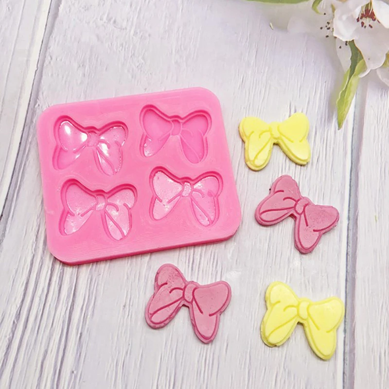 NewArrive 1pcs Cute Knot Bow Molds Soft Silicone Fondant Resin Art Mould Cake Decoration Pastry Kitchen Baking Accessories Tools