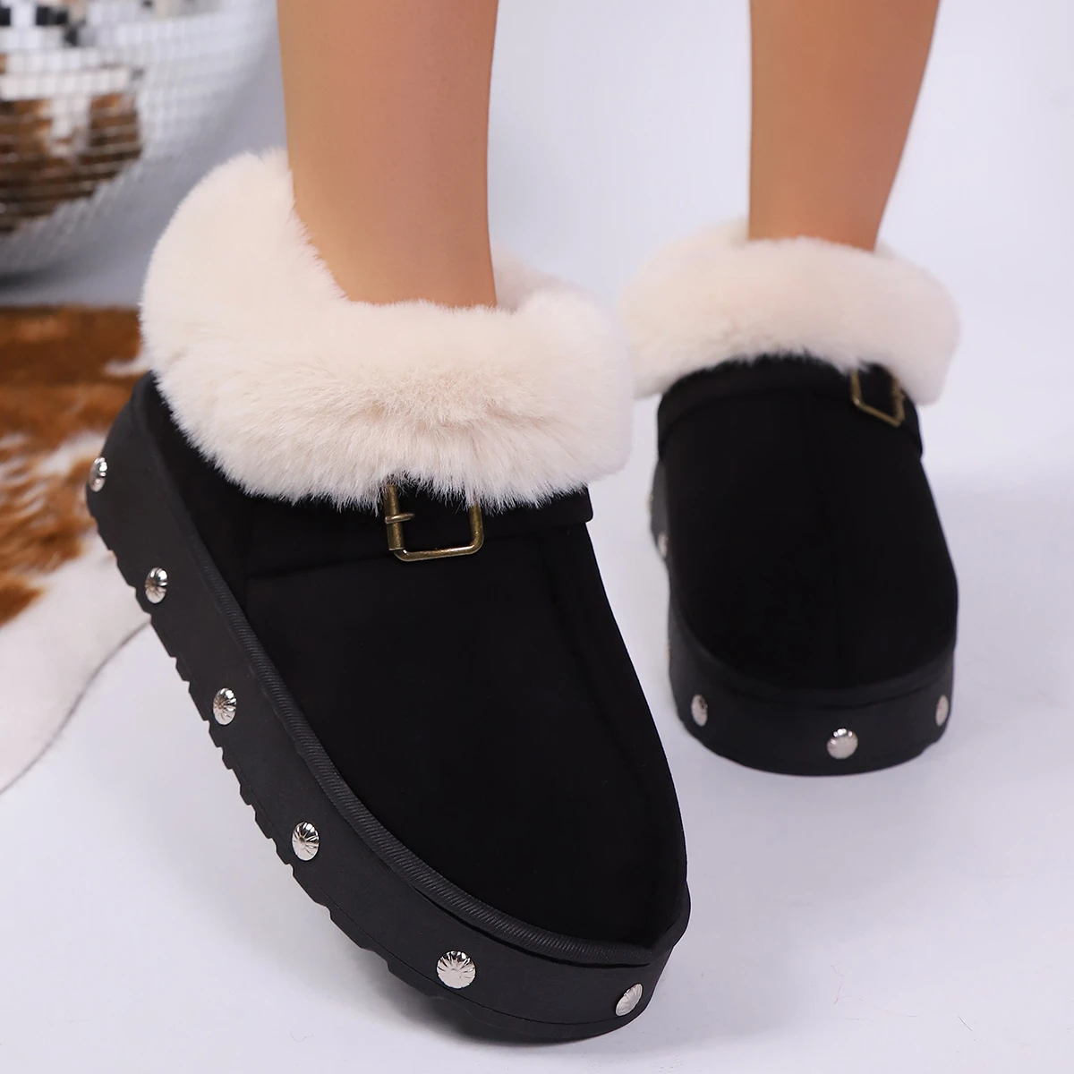 Fleece Lined Winter Slippers For Men Women With Ankle Cover Thick Sole Lightweight Eva Indoor Outdoor Warm Home Shoes Multiple C