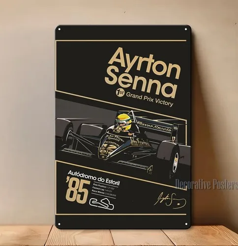 poster-metalico-ayrton-senna-estoril-1985-corrida-f1-placa-colecionavel-tamanho