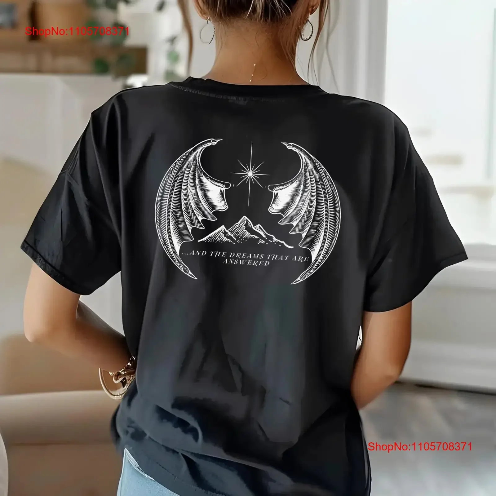 SJM Merch Velaris shirt Sarah J Maas Acotar A Court of Thorns and Roses Illyrian Wings The Night vintage Washed Casual