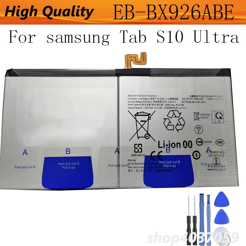 For samsung Tab S10 Ultra New Battery Battery EB-BX926ABE 11200mAh Flat Batteries + Tools