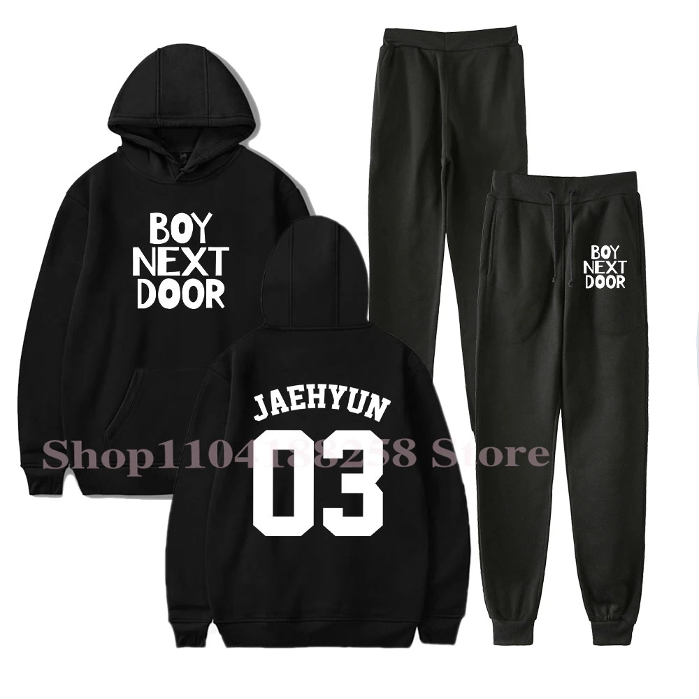 BOYNEXTDOOR Jaehyun Merch Hoodie and SWEATPANTS set pop print Unisex Casual Street Clothing