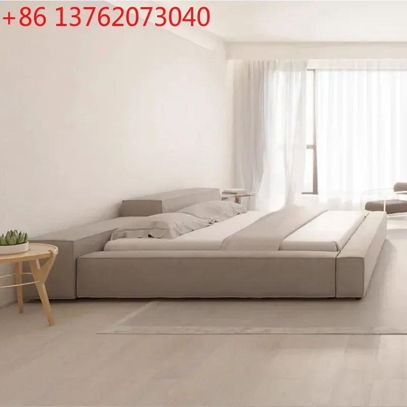 

Minimalist Design Fabric Double Bed 1.5m Japanese Style Removable And Washable Tatami Low Bed Creative High-End Indoor Furniture