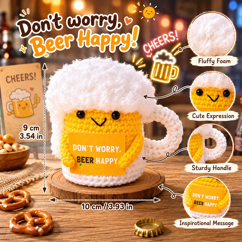 Positive Energie häkeln Puppe Taschenumarmung handgemachte gestrickte Plüsch Kartoffel Pflanze Avocado Biene Schildkröte Ente lustige emotionale Unterstützung Geschenk
