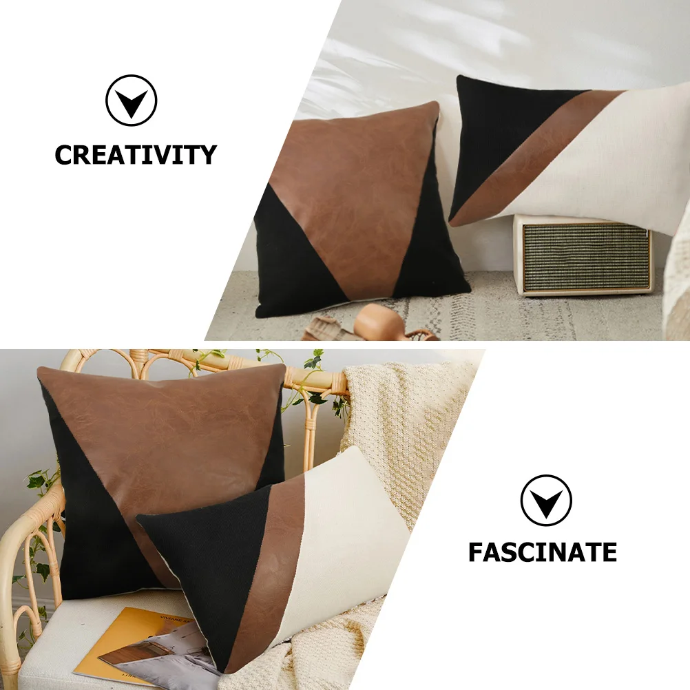 

Stylish Sofa Pillow Cover Geometric Print Resilient Material for Bedroom Lounge Couch Decor Alternative Cushion Cover