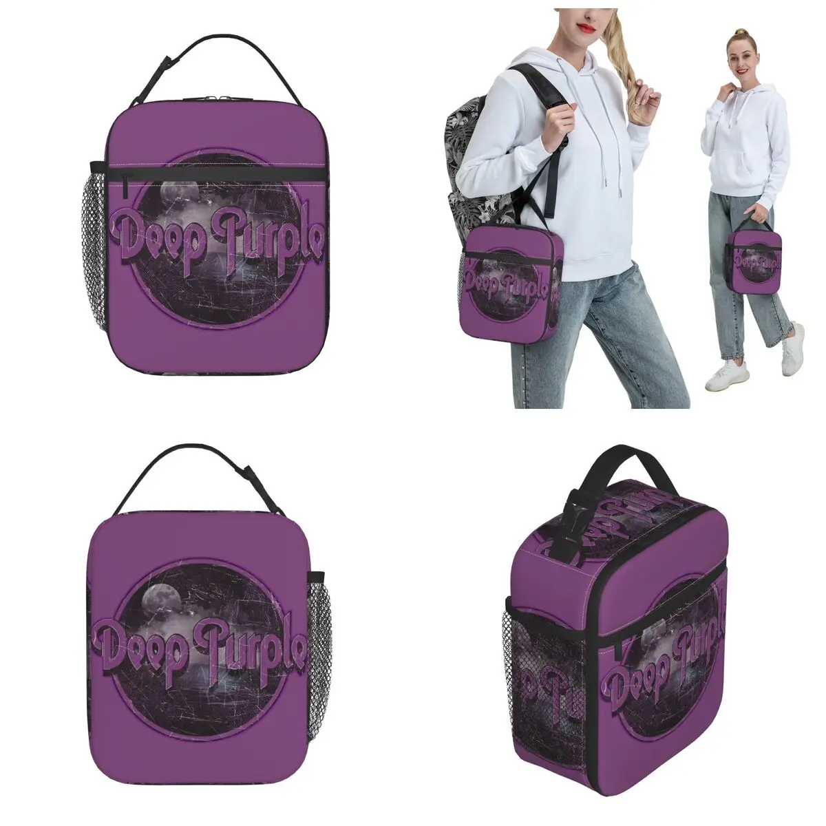 Insulated Lunch Bags Vintage Deep Purple Band Merch Heavy Metal Lunch Food Box Causal Cooler Thermal Lunch Box For School