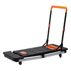 7 In 1 Portable Folding Workbench With Wheels Folding Cart Multifunctional Trolley Outing Handcart Scaffold Car Creepe