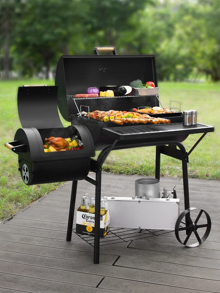 Courtyard barbecue outdoor American charcoal household barbecue grill large barbecue smoke stove