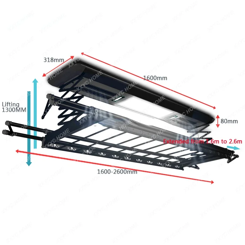 A New Hot Air Airer Automatic ceiling mounted aluminum laundry drying rack electric drying clothes hanger Dryer Machine