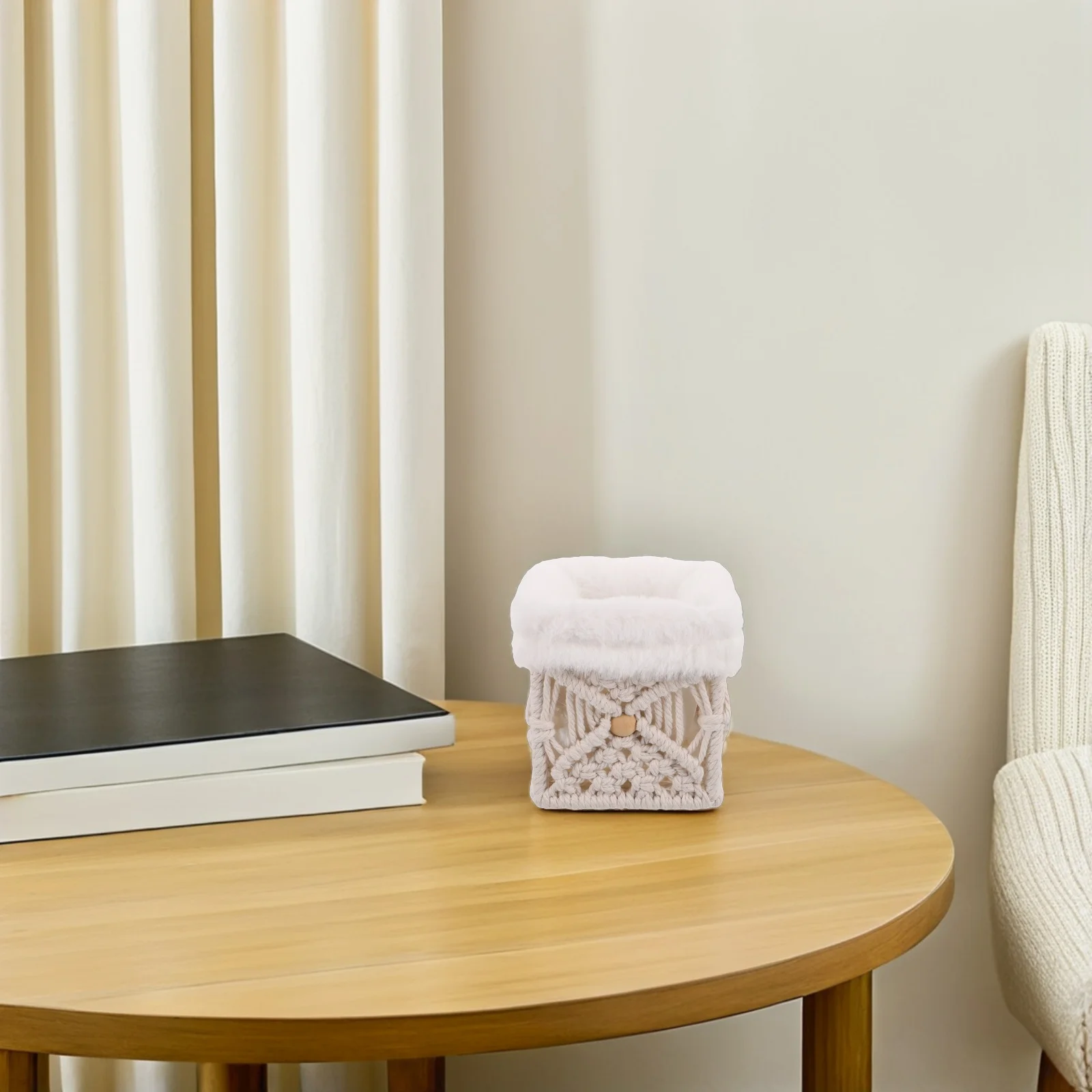 

Boho Cotton Rope Glasses Holder Organizer Lined Square Storage Basket Desktop Eyeglasses Stand Decorative Sunglasses Holder For